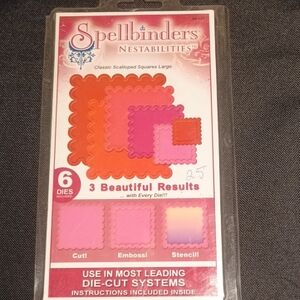 Spellbinders Nestabilities Scalloped Squares Die Set - Red and Pink